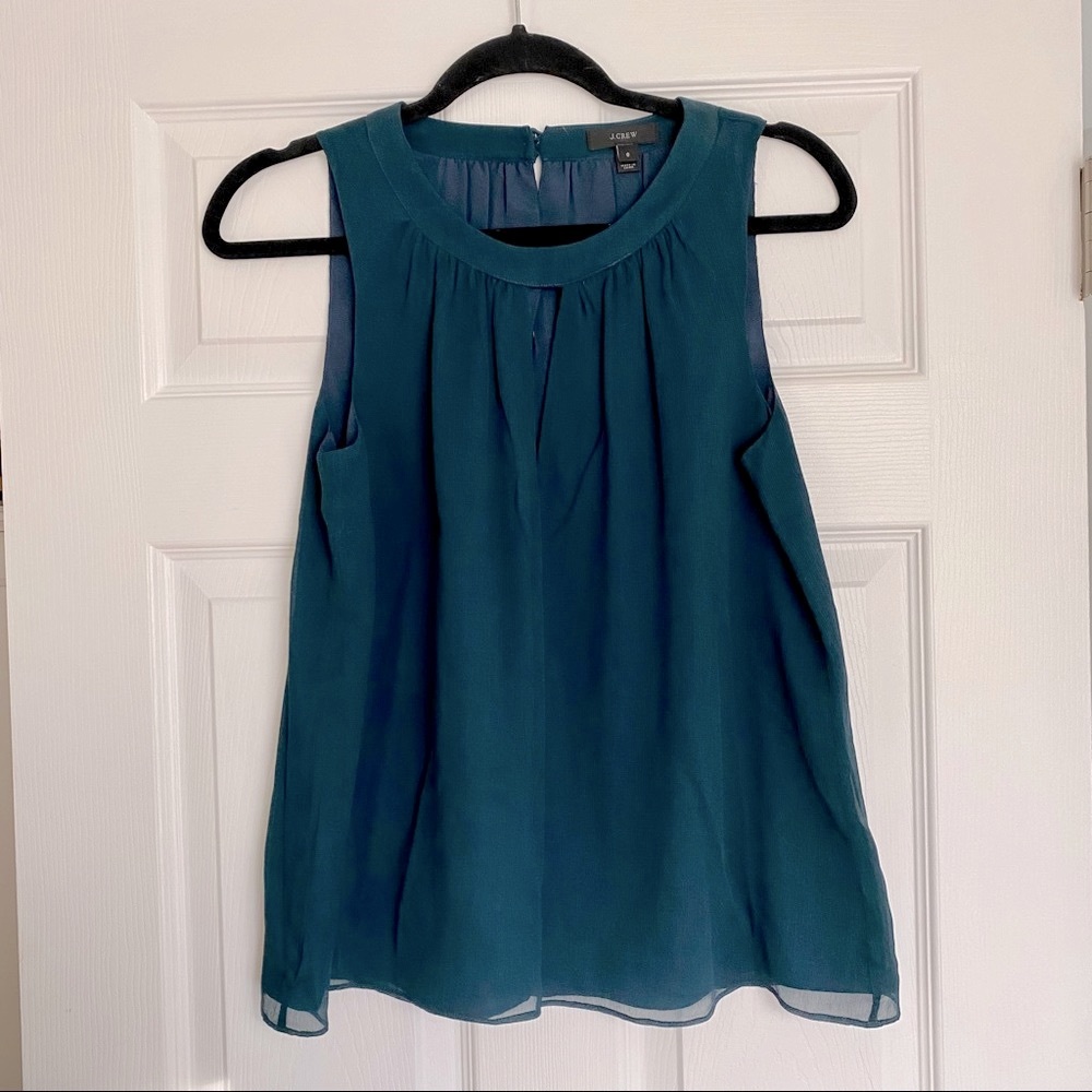 J. Crew Size 6 Silk Tank Top Green